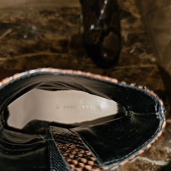 Zara women's fashion leather snake brown ankle boots size 7. 049 - Picture 5 of 11